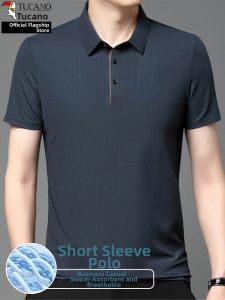 TUCANO | Slim Thin Short Sleeve Polo Shirts Turn-down Collar Breathable Ice Silk