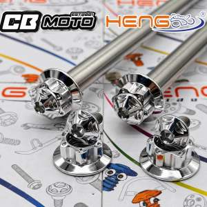 CNC AXLE EHE FOR RAIDER 150 CARB & FI SOLD AS SET FRONT AND REAR STAINLESS