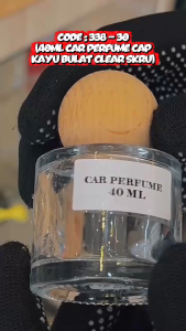 [ 1 PCS ] BOTOL KOSONG 40ML CAR PERFUME CAP KAYU BULAT CLEAR SKRU ( 338- 30 )