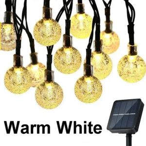 Solar Bubble Balls Lamp String Lights Outdoor Water Drops Outdoor Waterproof Orb Christmas Lights Patio Holiday Party