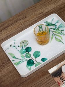 Elegant Dessert Coffee Drink Tray Simple Luxury Makeup Desk Multi-purpose Storage Plate Stylish Fruit Serving Platter