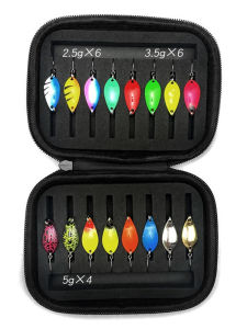 Lure Fishing Kit Single Hook for Roach Trout Dragon Scale Pattern Bright Spots Bag Set Fishing Gear for Lake Pond Stream River Lake Ocean Beach