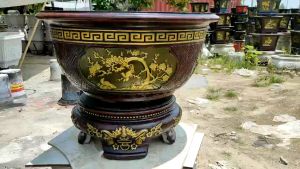 Bộ khuôn đúc chậu cảnh tròn 69 kèm chân đôn nhựa ABS có lòng trong