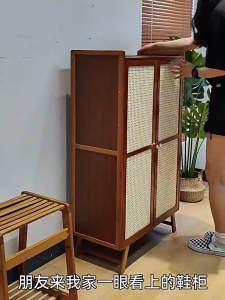 Shoe Cabinet Multi-Layer Dustproof Breathable Shoe Rack Bamboo Shoe Cabinet Outdoor Shoe Cabinet