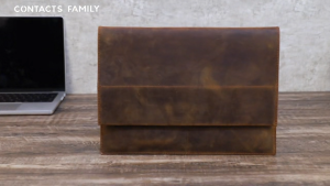 GALATOK Tas Bisnis Laptop Kulit Asli/ Pelindung Macbook/ Tas Lengan Travel dengan Casing Airtag