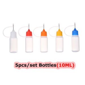5pcs/set 10/20/30/60ml Needle Tip Bottles Plastic Squeeze Empty Applicator Bottles for Liquid Paint Glue Inks Filled Storage