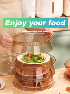 Ecoco Food Storage Box Multi-layer Household Insulation Food Keeper Cover Dustproof Anti-flies
