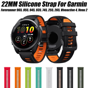 22MM Silicone Strap for Garmin Forerunner 965 955 945 935 745 255 265 Vivoactive 4 Venu 2