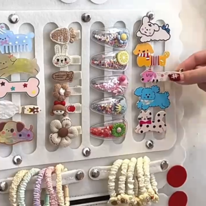 Rak Tampilan Ikat Rambut Jepit Rambut Klip Hiu Terpasang Dinding Organizer Aksesoris Penyimpanan Jepitan Kunciran