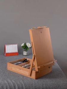 Sketching box painting box traditional Chinese painting portable art toolbox childrens desktop rack wooden pencil home hand-painted painting box
