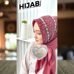 Jilbab Payet Pesta Swarovski Premium & Multifungsi