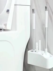 Goldstar 360 °  Toilet brush Household no dead ends Wall-mounted toilet Cleaning brush 4 in 1 set Cleaning Bathroom  Drip Proof Base High Efficiency Cleaning Tool