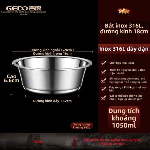 GEDO | Bát Bếp Đa Năng Inox 316L Dày