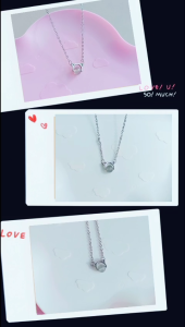Dây chuyền mèo ôm hạt mặt trăng đơn giản dễ thương mẫu mới style hàn quốc kpop
