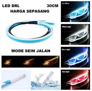 LAMPU DEL ALIS 30CM 2MODE FLEXIBLEL MOTOR MOBIL SEIN RUNNING WELCOME