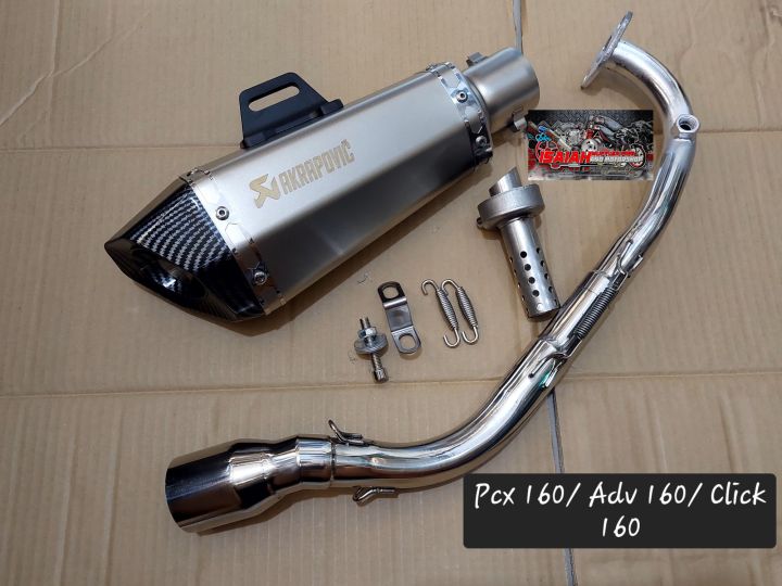 Hyperpin Adv Click (Pcx 160 & Adv 160 & Click 160) HEXA AKRAPOVIC PIPE + STAINLESS ELBOW ...