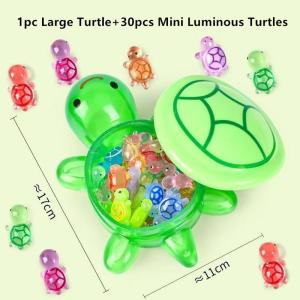 1PC Night Glow Large Turtle+Mini Luminous Turtles Figurines Resin Craft Glowing Turtle Storage Ornament Landscape Desktop