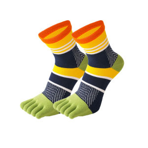 Fashions Five Finger Socks Mans Cotton Striped Colorful Business Young Dress Funny Soft Elastic Sweat-Absorbing Toe Short Socks