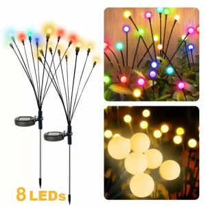 Solar Lights Outdoor Romantic Rocking Firefly LED Waterproof Light Ball Lawn Garden Decoration