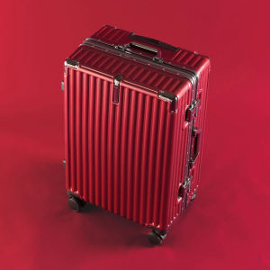 Wedding Luggage Red Suitcase Bride Grooming Box Password Lock Female Style Fashionable Travel Bag ABS PC Material for Couples