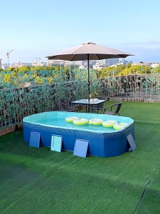 Papapet Swimming pool for kids swimming pool big size for family Non inflatable swimming pool foldable Thickened PVC Safe & Non-toxic Easy to Assemble