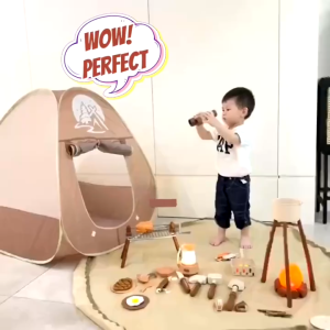 34PCS Kids Camping Toys Set with Tent Outdoor Toys Camping Tools Set for Kids Pretend Toys