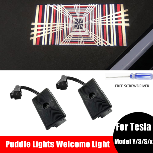 Puddle Lights Ultra-Bright Welcome Light For Tesla Model 3 highland LED Logo Projector 3D Laser Ghost Shadow Light Model Y/3/S/X