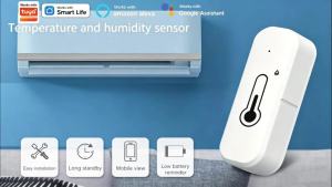 Tuya Temperature and Humidity Sensor WiFi and Bluetooth Connectivity Monitors Temperature Changes Ideal for Smart Homes