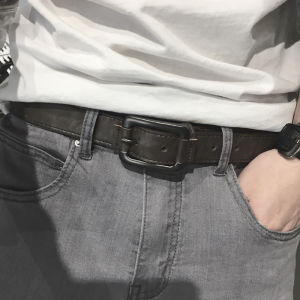 เข็มขัดหนังขนาดเล็กสไตล์ฮ่องกงสำหรับผู้ชาย ยูนิเซ็กซ์ หนัง PU ตกแต่งด้วยโลหะ รุ่นฮิปสเตอร์ เข็มขัดหนังสไตล์ฮาราจูกุ