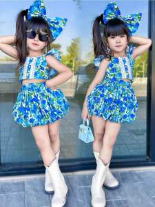 ชุดเด็กผู้หญิง แถมกิ๊บ ลายดอกไม้ 🌸