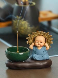 Máy Đốt Hương Phật Giáo Nhỏ Đồ Trang Trí Phòng Khách Đồ Chơi Trà Hương Treo Dây Thừng Đồ Trang Trí Nhà Bằng Gốm Trung Quốc Cổ Điển