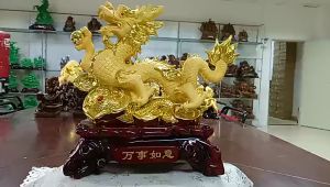 Rồng vàng phong Thủy LongSha mọi Đều Tốt Đẹp Sẽ đến với Bạn 2024 Giáp Thìn (Display Screen)