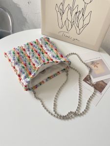 Original Spring and Summer New Non-Mainstream Style Candy Color Chain Bag Phone Small Square Bag Small Cloth Bag Color Small Messenger Bag