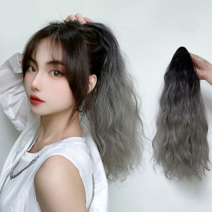 สีดำสีน้ำตาลไล่ 45 เซนติเมตรยาวหยิกผม หางม้า สำหรับผู้หญิง