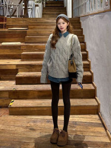 CHANGTONG | Áo Sweater Knit Thời Trang ấm áp 26 Mùa Xuân