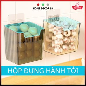 Hộp Đựng Hành Tỏi Tránh Ẩm Mốc Chất Liệu Nhựa PET Kèm Miếng Dán Tường Thông Minh Đựng Trong Tủ Lạnh Gọn Gàng