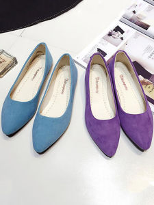 Pointed Toe Flats Womens Spring and Summer Thin Breathable Flats Work Shoes Pure Color All-Matching Cloth Shoes Low Heel Bridesmaid Shoes Large Size