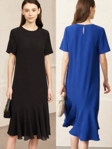 AMII | Summer New Round Neck Short Sleeve Fish Tail Dress
