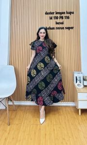Dress Yukensi - Batik Cap Bahan Rayon Super Premium Grade A Busui Friendly Jumbo By Batik Jowa Pekalongan - Fashion Wanita