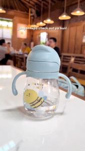 Botol Minum Bayi 280 ML Gelas Plastik Anak Balita Training Cup Sedotan Silikon Anti Tumpah BPA Free
