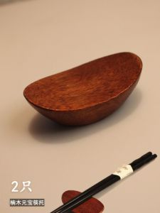 Wooden Chopsticks Holder Square Shape Chinese Style Yuanbao Chopsticks Stand Restaurant Home Use Kitchen Dining Table Decor