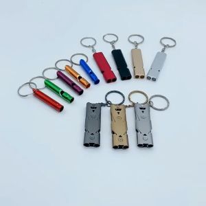 High Decibel Whistle Multifunction Emergency Survival Whistle Match Referee Whistle Stainless Steel Double Pipe Whistle