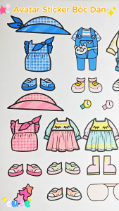 (98B)Bộ Avatar Sticker đồ chơi bóc dán sách xé dán giúp bé rèn luyện kỹ năng tinh