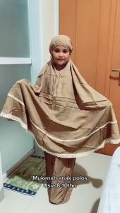 (MURAH) Mukenah Anak Motif Polos | Mukenah Anak 5 -15 Tahun Motif Polos Variasi Renda FREE TAS