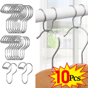 10Pcs Stainless Steel Hanger Windproof Buckle Anti-slip Fixed Lock Hanger Clothes Hanging Organizer Hooks Outdoor Rack Clips