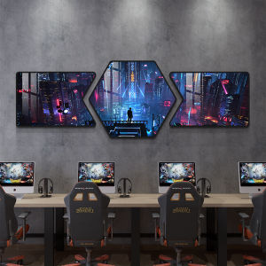 Cyberpunk Game Hanging Painting Bedroom Background Wall Mural Internet Bar E-Sports Hotel Computer Room Layout Decoration