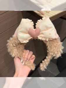 Cute Butterfly Knot Plush Hairband Womens New 2025 Cartoon Theme Park Punch Card Photo Hair Clip Fashionable Hairband