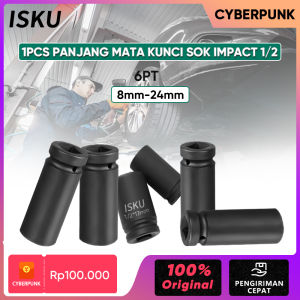 ISKU Mata Kunci Sok Pendek Impact 11 Pcs 1/2 Inch Drive Deep Impact Socket Set 8-24MM Extension