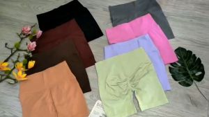 Quần đùi nữ tập gym yoga aerobic thể thao lưng cao chun mông chất liệu thun dệt kim co dãn 4 chiều BINSPORTS Q173