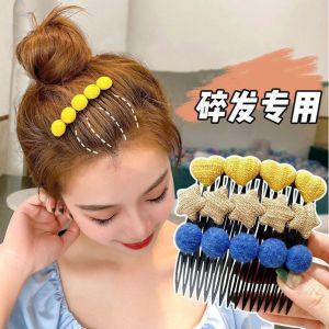 Womens Hair Accessories Side Bun Hairpins Forehead Clips Hair Combs Styling Tools Korean Style Fashion Hair Accessories